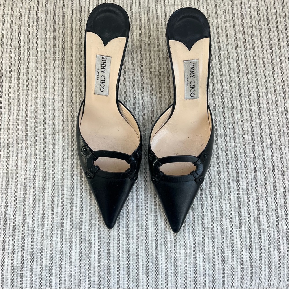 Jimmy Choo Pointed Toe Mules Kitten Toe - image 3